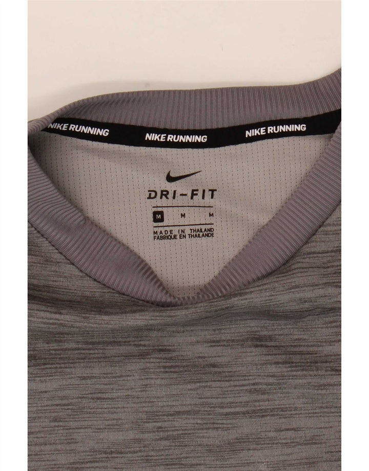 Nike Mens Dri Fit Top Manga Longa Cinza Médio Flecked