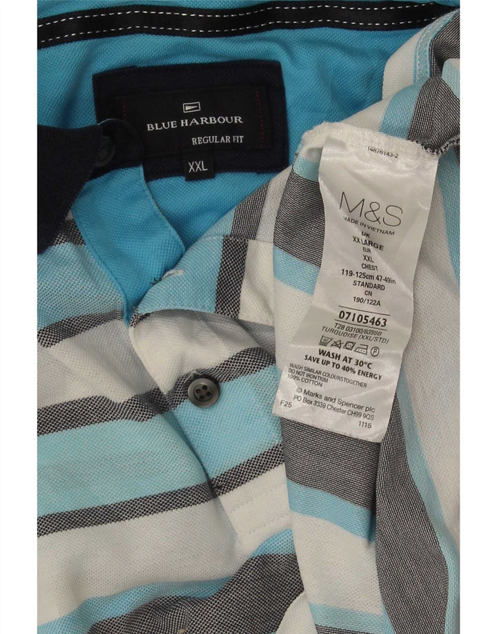 Camisa polo masculina Marks & Spencer Blue Harbor 2XL listrada multicolorida