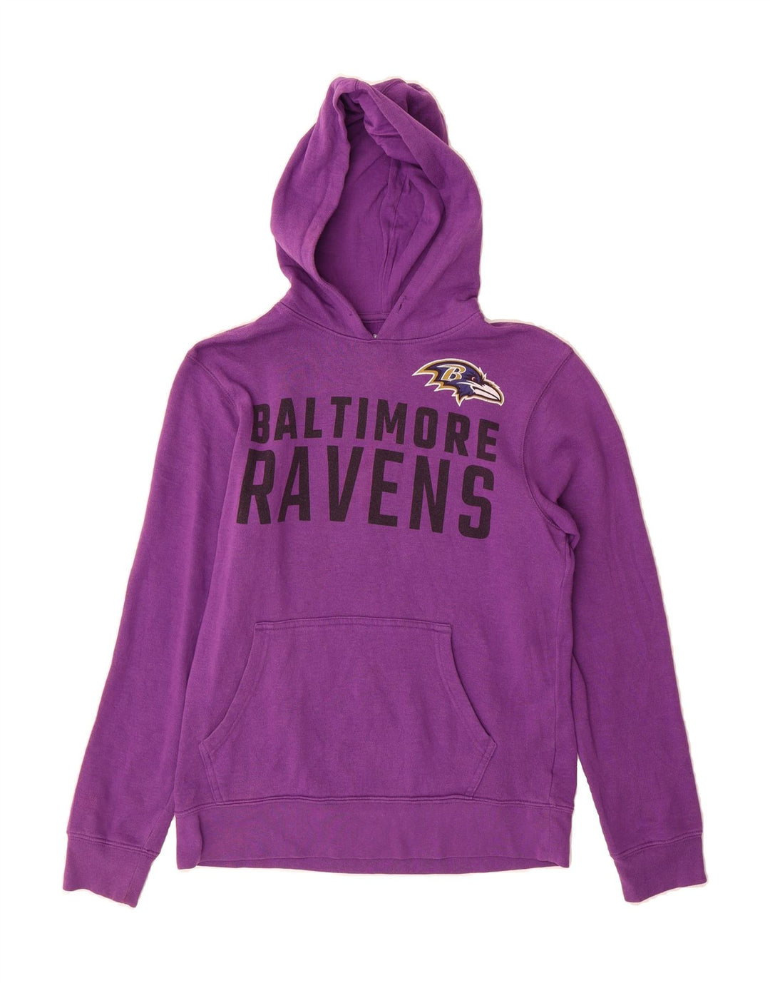 NFL Mens Baltimore Ravens Graphic Hoodie Jumper Small Purple Cotton Vintage NFL and Second-Hand NFL from Messina Hembry 