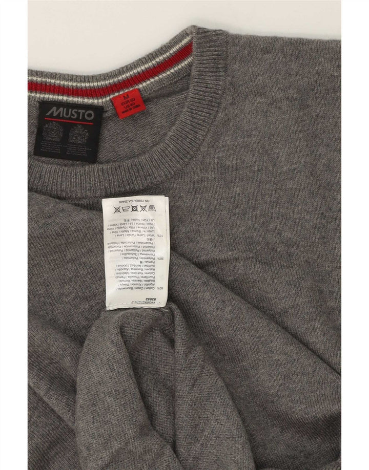 Suéter masculino Musto com gola redonda e algodão cinza médio