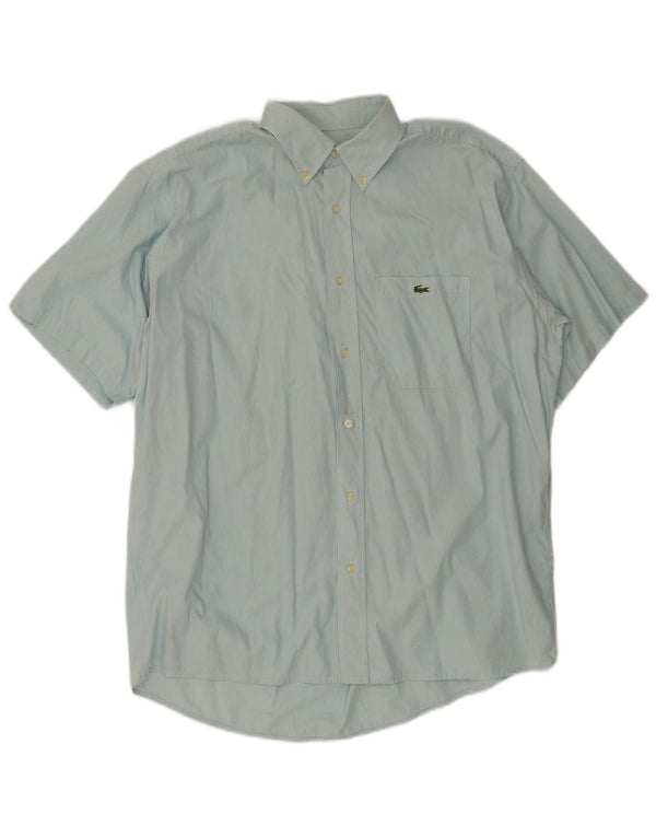 Lacoste camisa masculina de manga curta tamanho 42 grande azul
