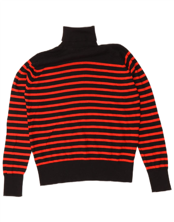 Suéter feminino Marks & Spencer com gola redonda e listrado preto médio UK 12