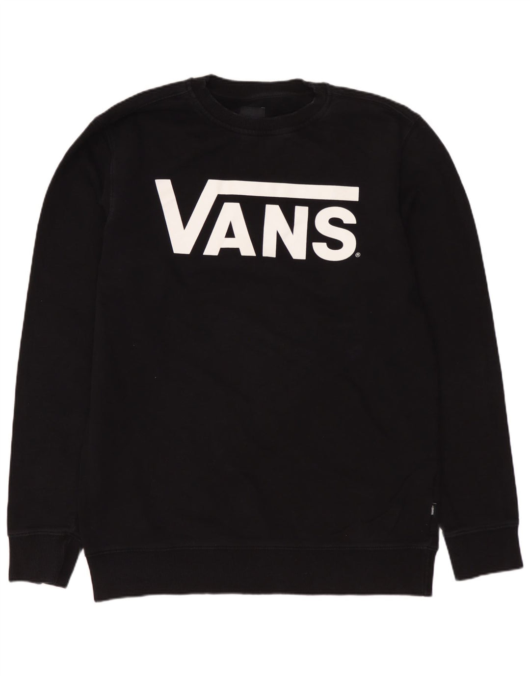 VANS masculino gráfico moletom jumper médio algodão preto