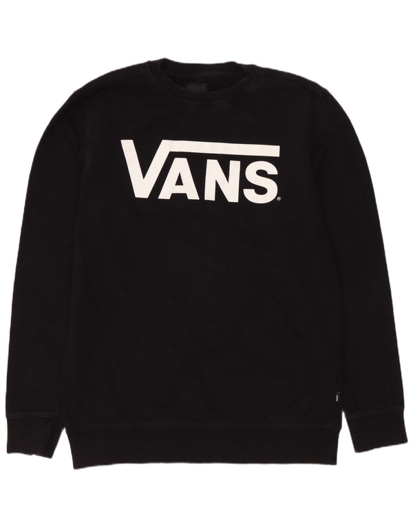 VANS masculino gráfico moletom jumper médio algodão preto