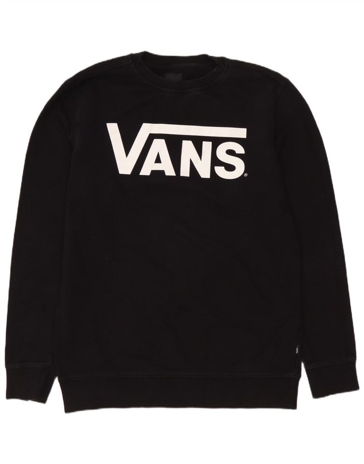 VANS masculino gráfico moletom jumper médio algodão preto