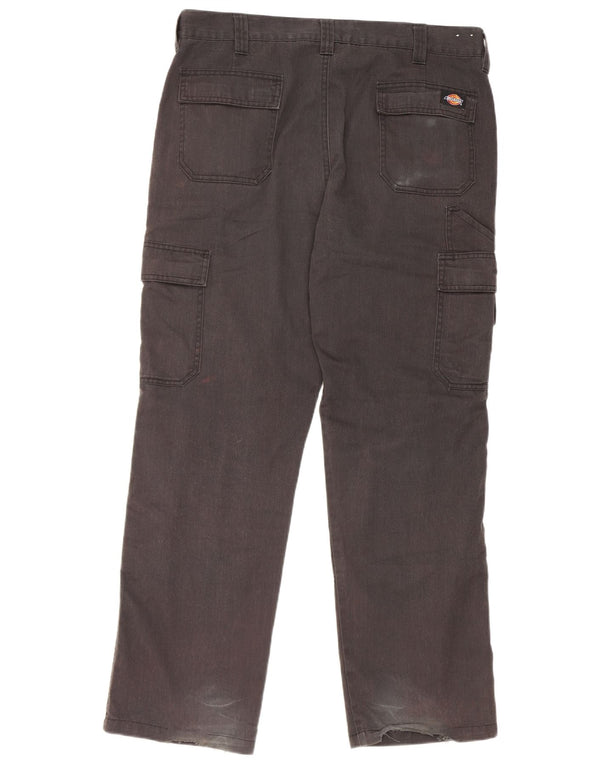 Calças cargo retas masculinas Dickies W36 L30 poliéster preto