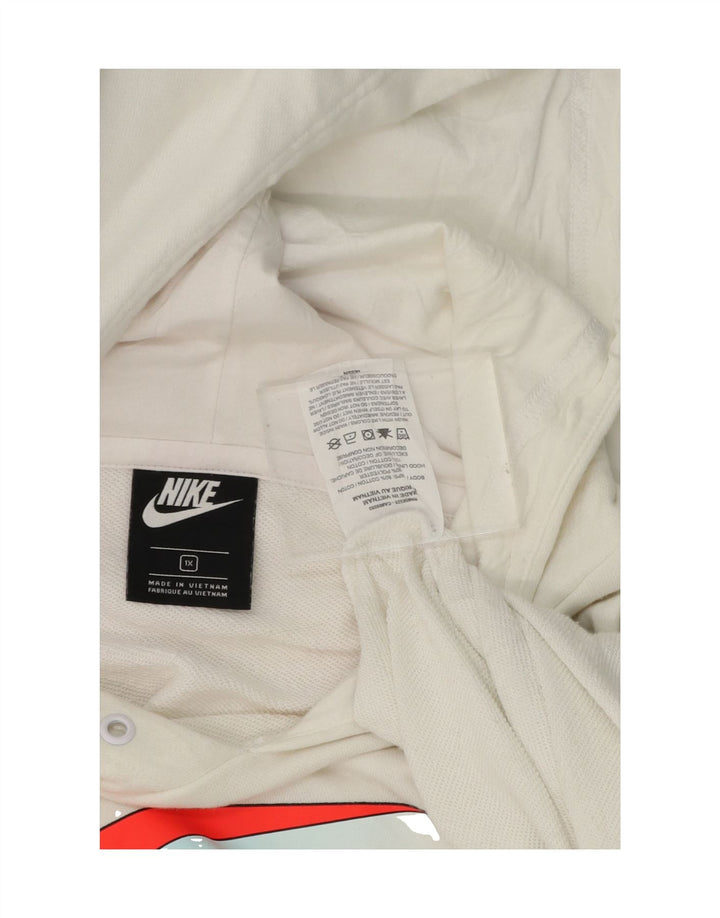 NIKE Womens Oversized Hoodie Jumper UK 18 XL White Cotton Vintage Nike and Second-Hand Nike from Messina Hembry 