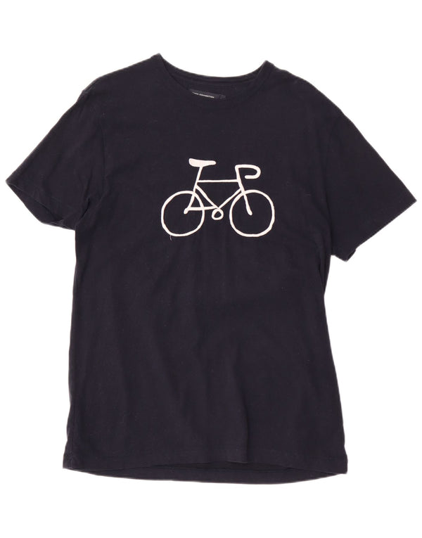 Camiseta masculina French Connection de ajuste regular com estampa gráfica azul médio