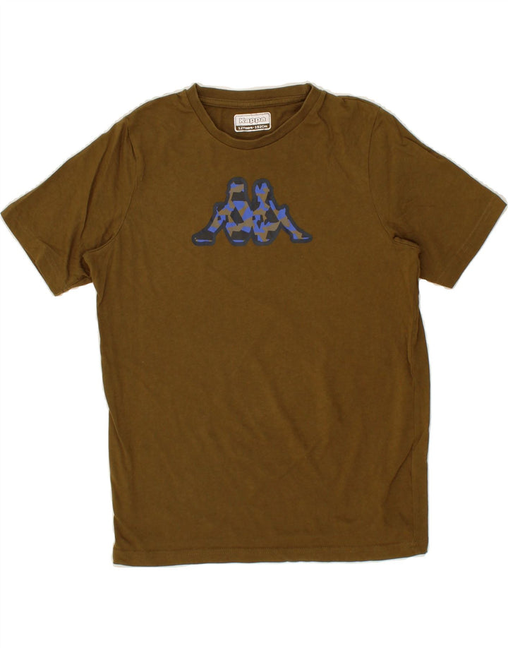 KAPPA Boys Graphic T-Shirt Top 11-12 Years Khaki Cotton Vintage Kappa and Second-Hand Kappa from Messina Hembry 