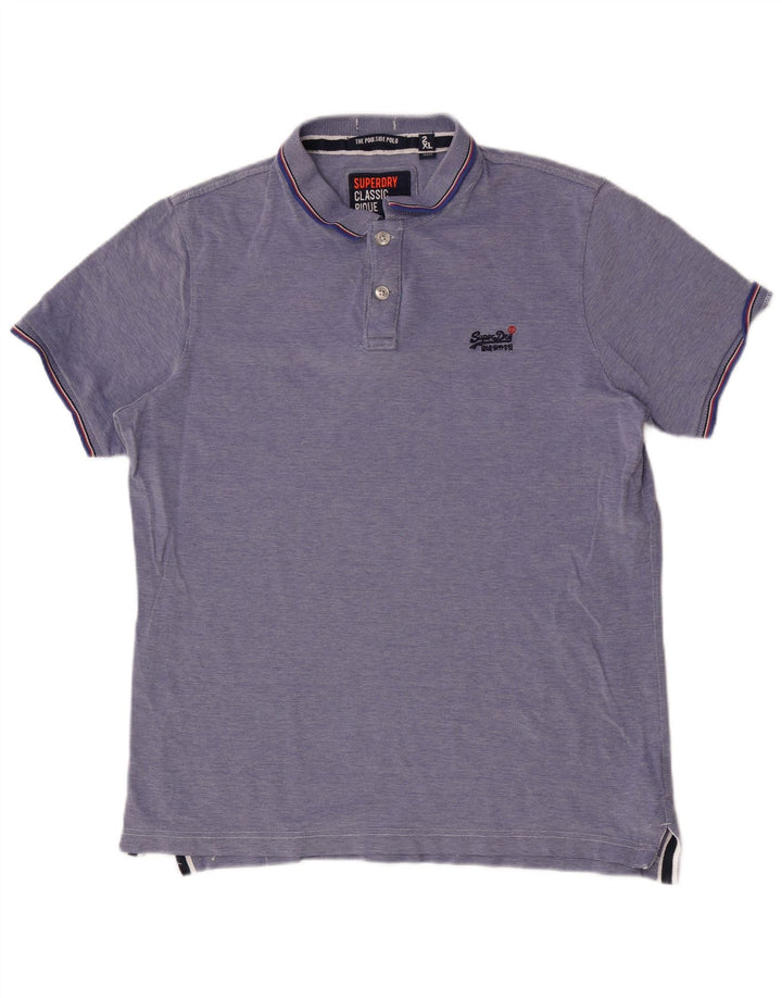 Camisa polo masculina SUPERDRY 2XL algodão azul