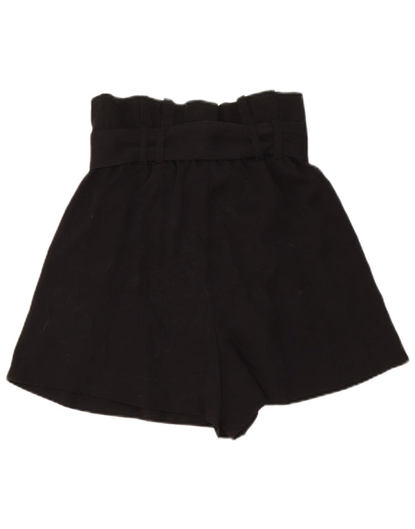 Shorts feminino Zara cintura alta com amarração casual XS W25 preto Lyocell
