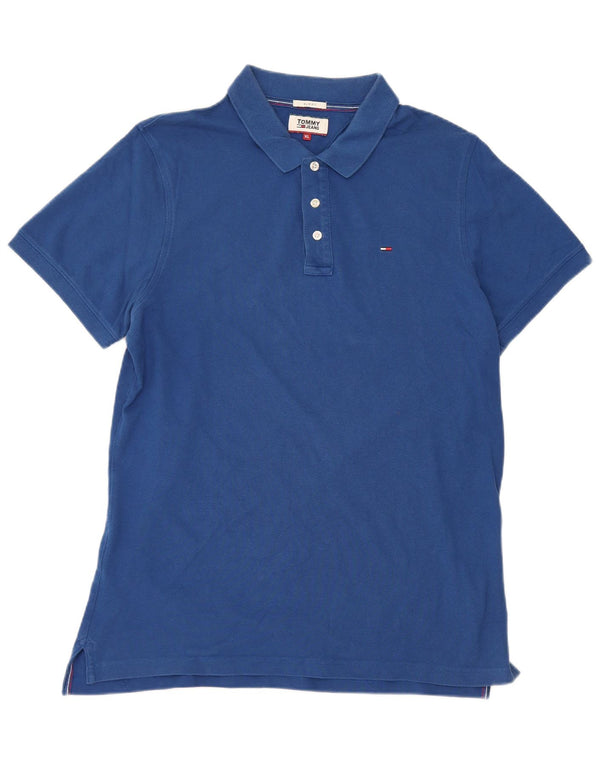 Camisa polo masculina Tommy Hilfiger Slim Fit XL azul algodão