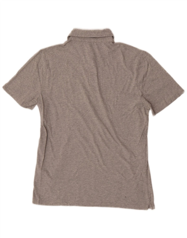 Camisa polo masculina Reiss pequena algodão manchado cinza