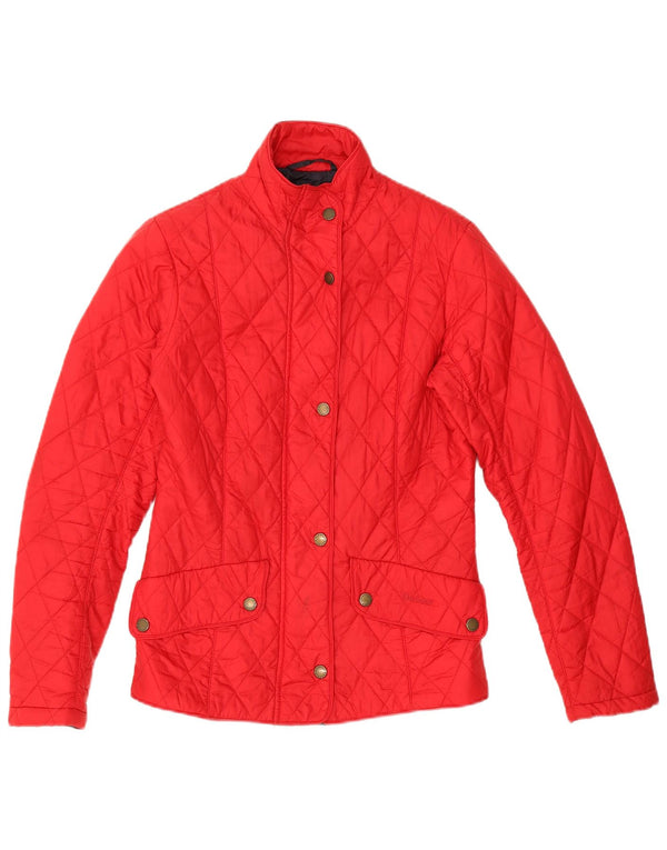 Jaqueta acolchoada feminina Barbour UK 10 pequena poliamida vermelha