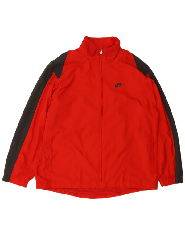 NIKE Mens Tracksuit Top Jacket UK 44/46 XL Vermelho Colourblock Poliéster