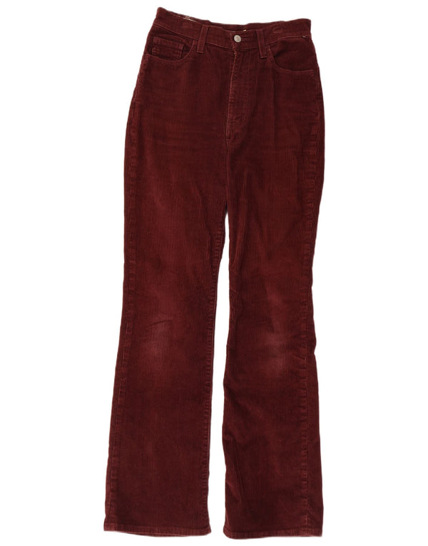 Calça feminina Levi's Ribcage Bootcut veludo cotelê W26 L33 algodão borgonha