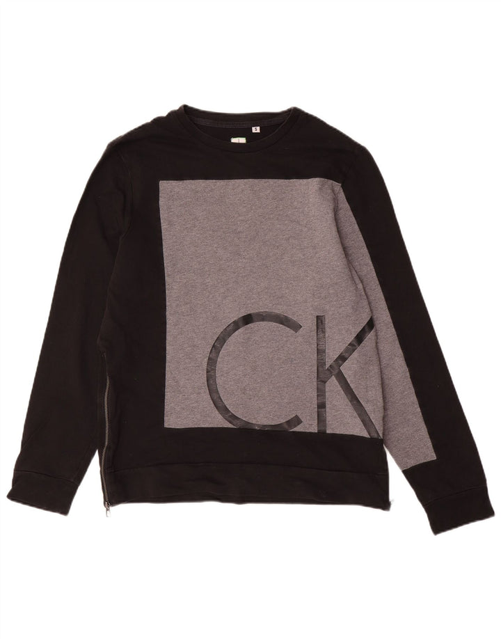 CALVIN KLEIN moletom feminino slim fit jumper Reino Unido 10 pequeno preto