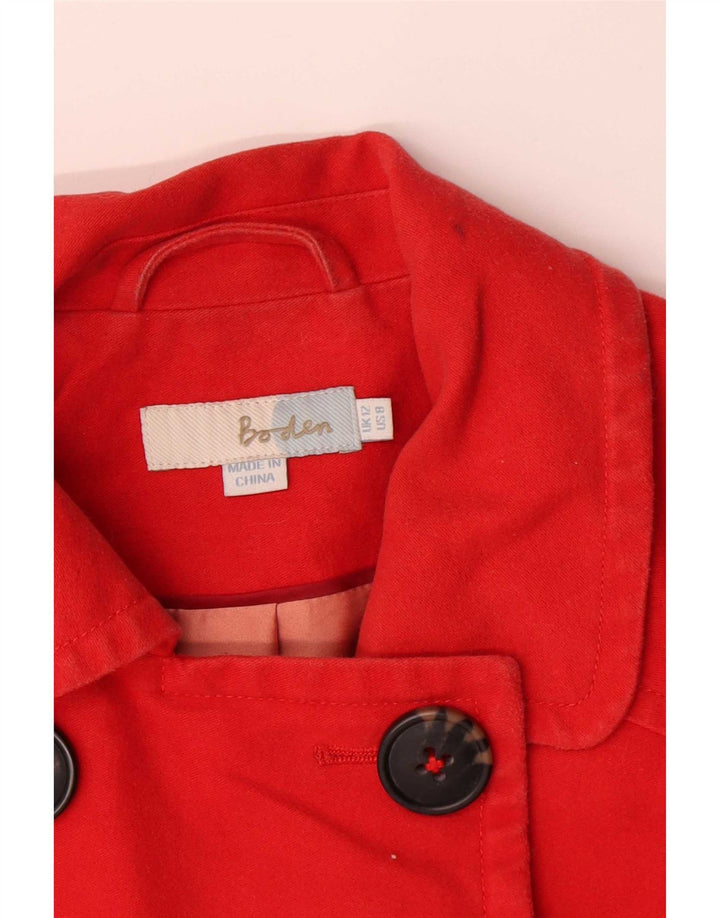 Boden Womens Pea Coat UK 12 Algodão Vermelho Médio