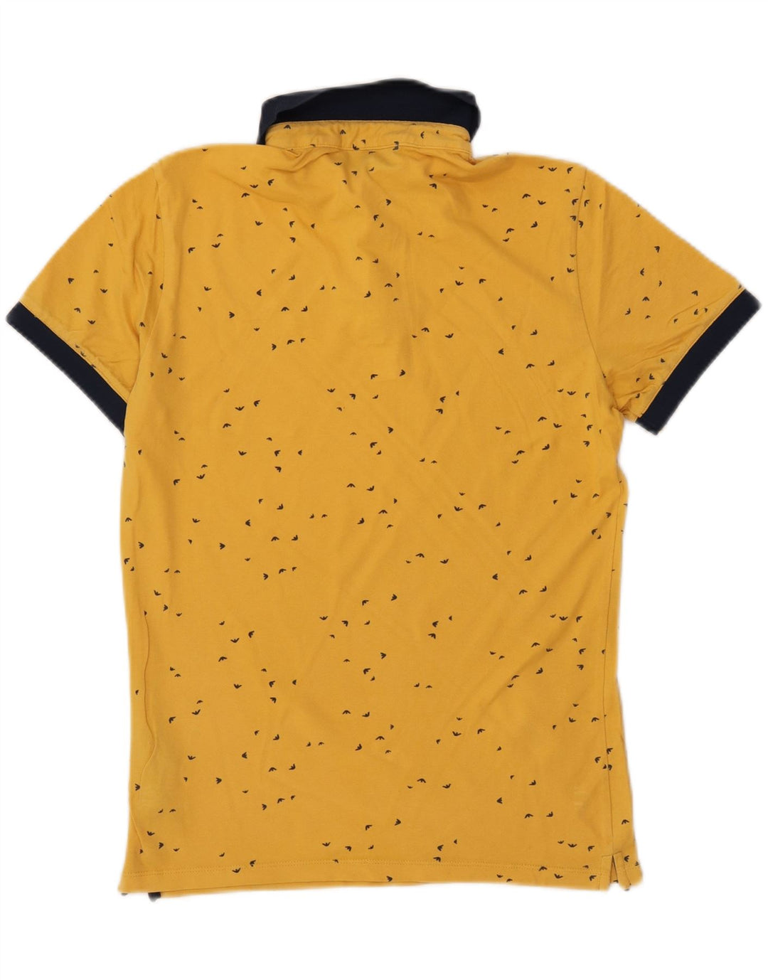 ARMANI JEANS Camisa polo masculina com padrão abstrato em bloco colorido amarelo médio