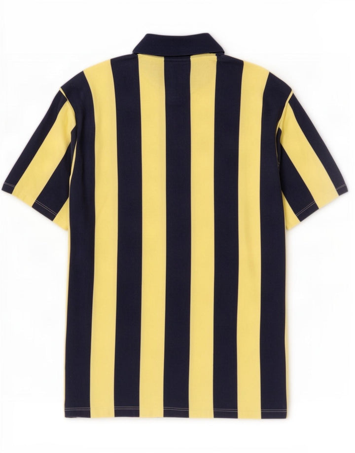 Camisa masculina de manga curta Zara algodão listrado azul médio