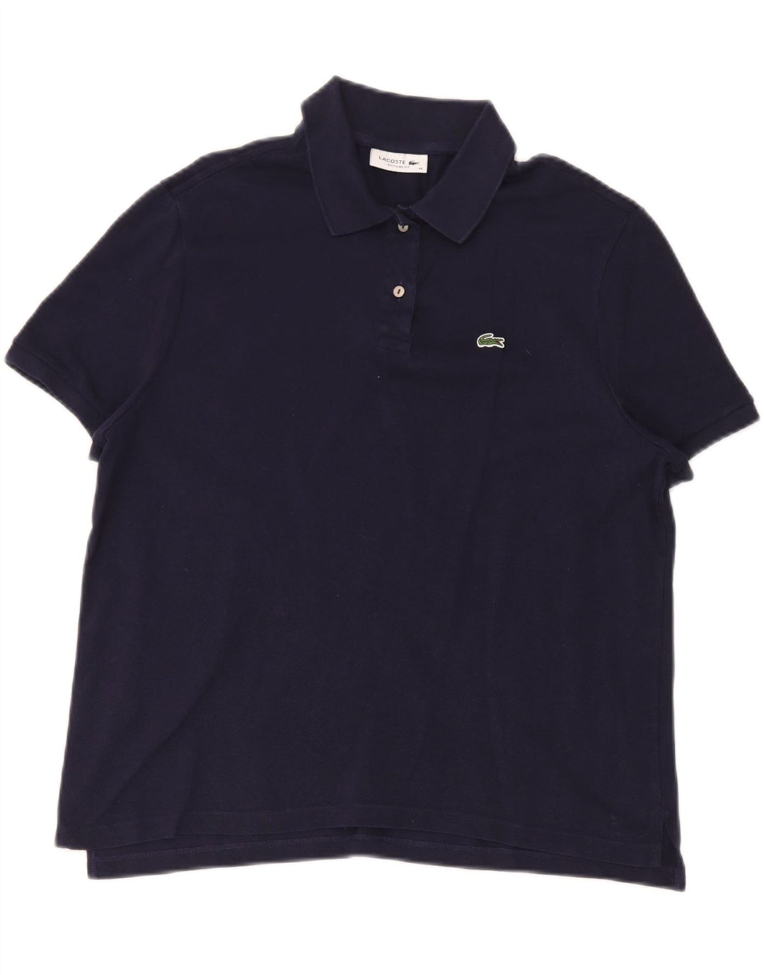 LACOSTE Womens Regular Fit Polo Shirt Size 44 Large Navy Blue Cotton