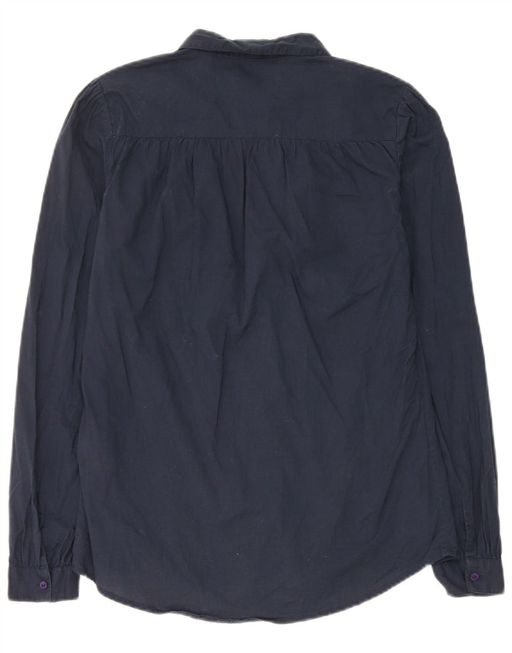 Camisa feminina Jack Wills UK 8 pequena algodão azul marinho
