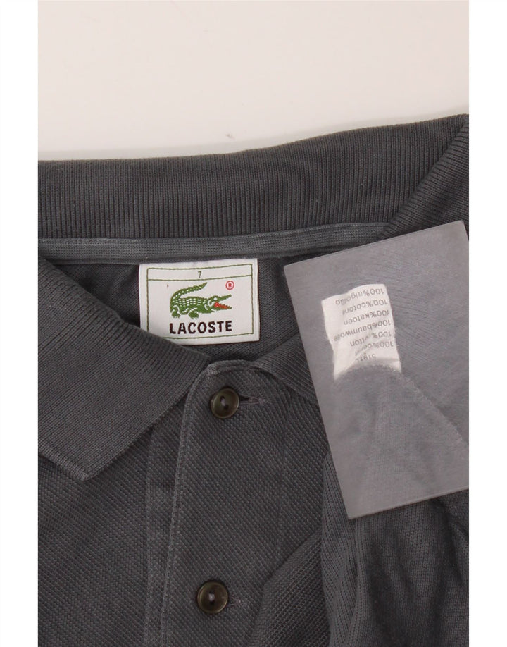 Camisa polo masculina Lacoste tamanho 7 2XL algodão cinza