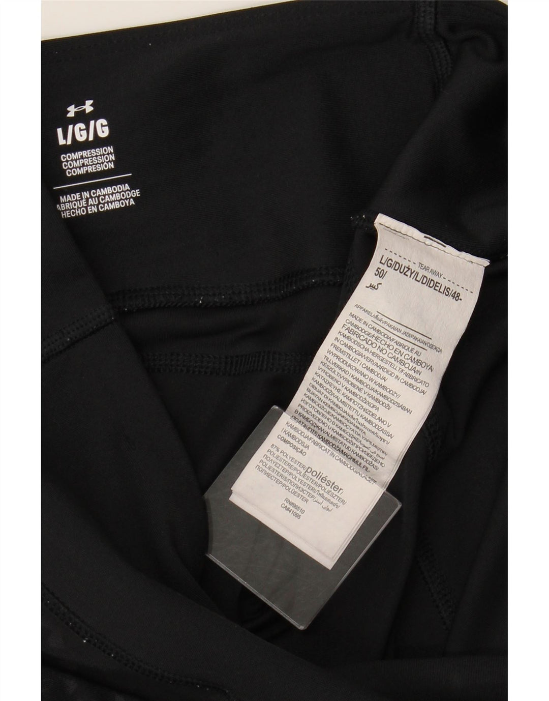 UNDER ARMOUR Leggings femininos grandes de poliéster preto