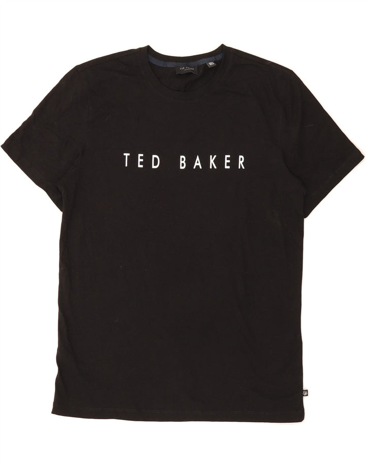 TED BAKER Mens Graphic T-Shirt Top Medium Black Cotton Vintage Ted Baker and Second-Hand Ted Baker from Messina Hembry 