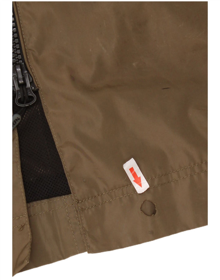 Jaqueta de chuva com capuz feminina Superdry UK 14 grande poliéster cáqui