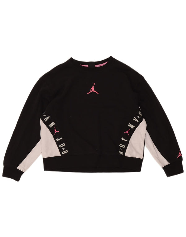 Suéter gráfico Jordan Girls Graphic 13-14 anos XL preto colorblock
