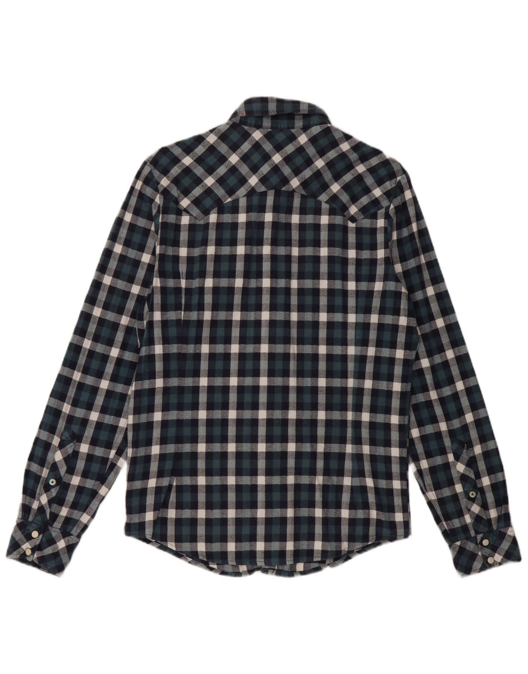 Camisa masculina Lee Slim Fit pequena de algodão xadrez azul