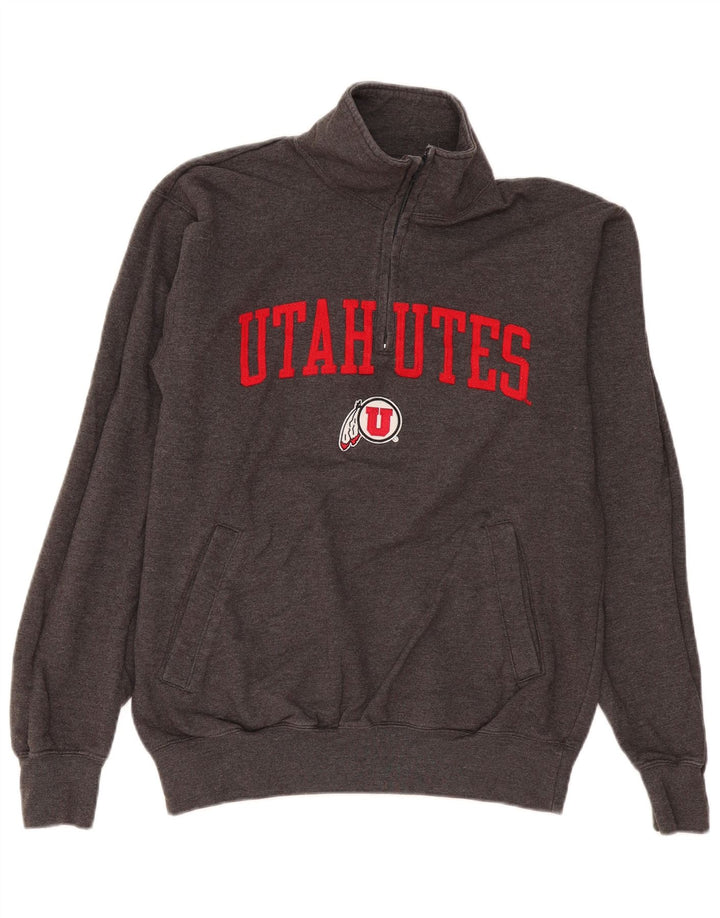 Champion Mens Utah Utes Moletom Gráfico Jumper Médio Cinza Salpicado