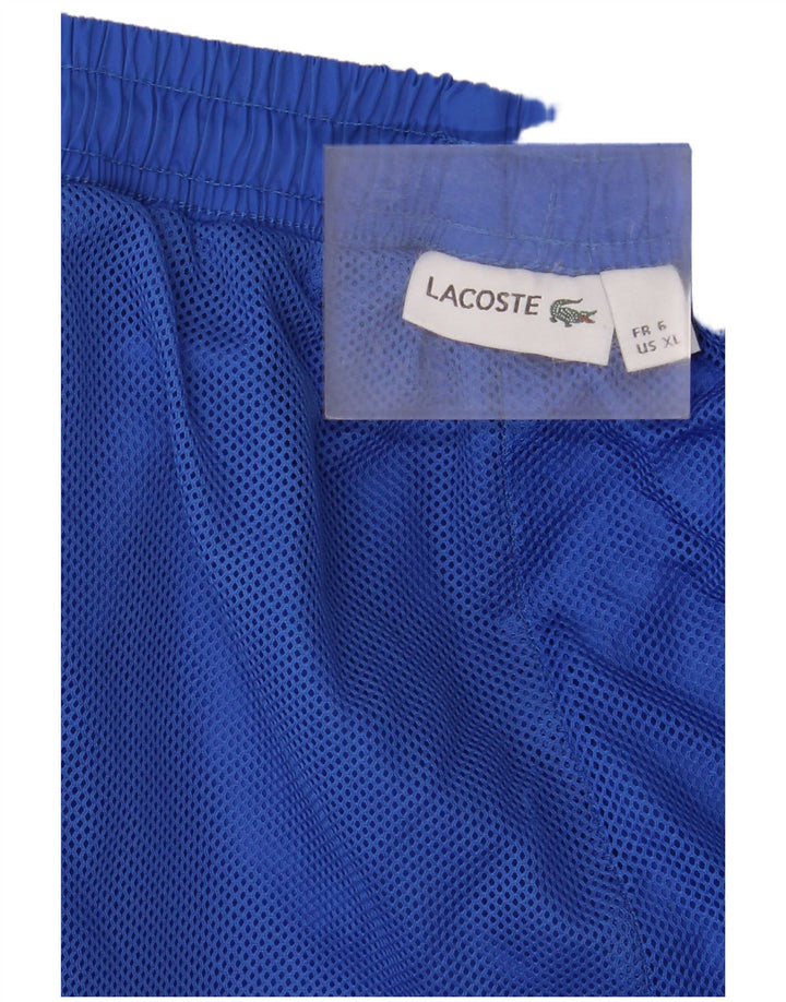 Calça de treino masculina Lacoste tamanho 6 XL azul poliéster
