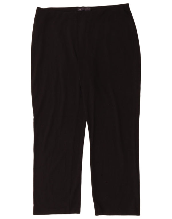 Calça feminina reta casual Marks & Spencer UK 16 grande W32 L30 preta