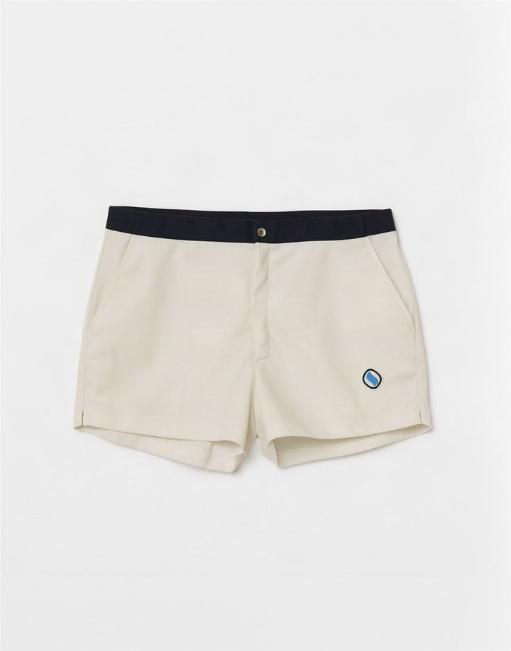 Shorts casuais masculinos vintage IT 50 grande poliéster branco W30 Colourblock