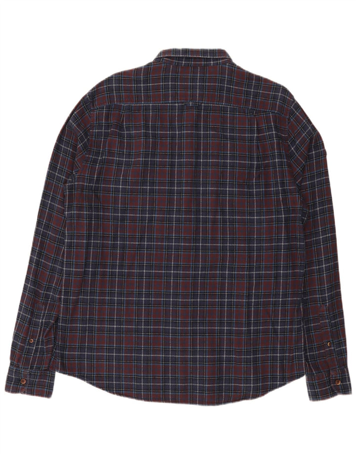 Superdry Mens Regular Fit Flannel Shirt 2XL Navy Blue Check