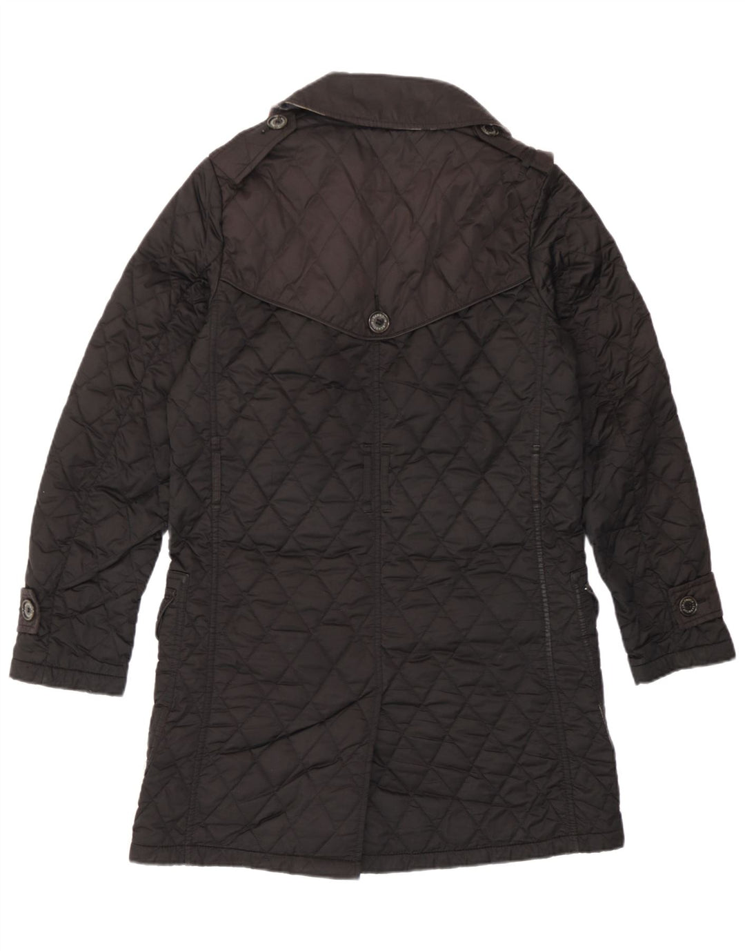 Casaco feminino militar acolchoado duplo breasted Barbour Reino Unido 10 pequeno preto