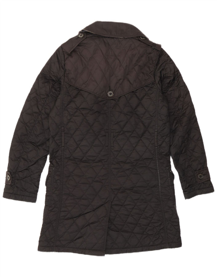 Casaco feminino militar acolchoado duplo breasted Barbour Reino Unido 10 pequeno preto