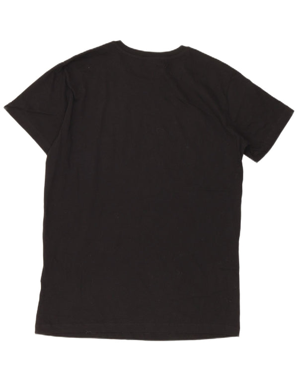 Diesel Camiseta masculina gráfica Top pequeno algodão preto