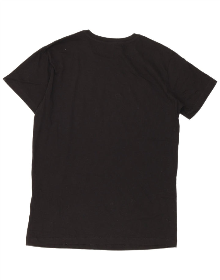 Diesel Camiseta masculina gráfica Top pequeno algodão preto