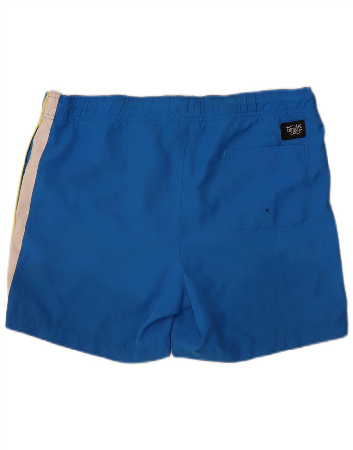 Shorts de natação masculino Nike médio azul colorblock poliéster