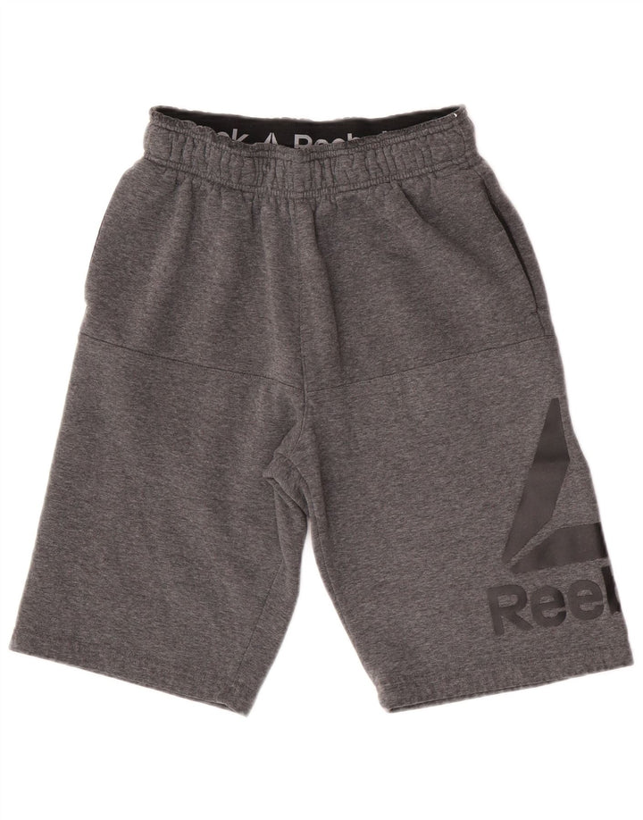 Shorts esportivos gráficos masculinos Reebok pequeno algodão cinza