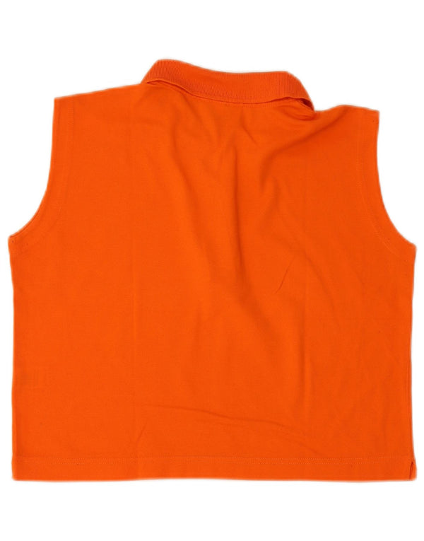 Camisa polo feminina Crop sem mangas Diadora Reino Unido 14 algodão laranja médio