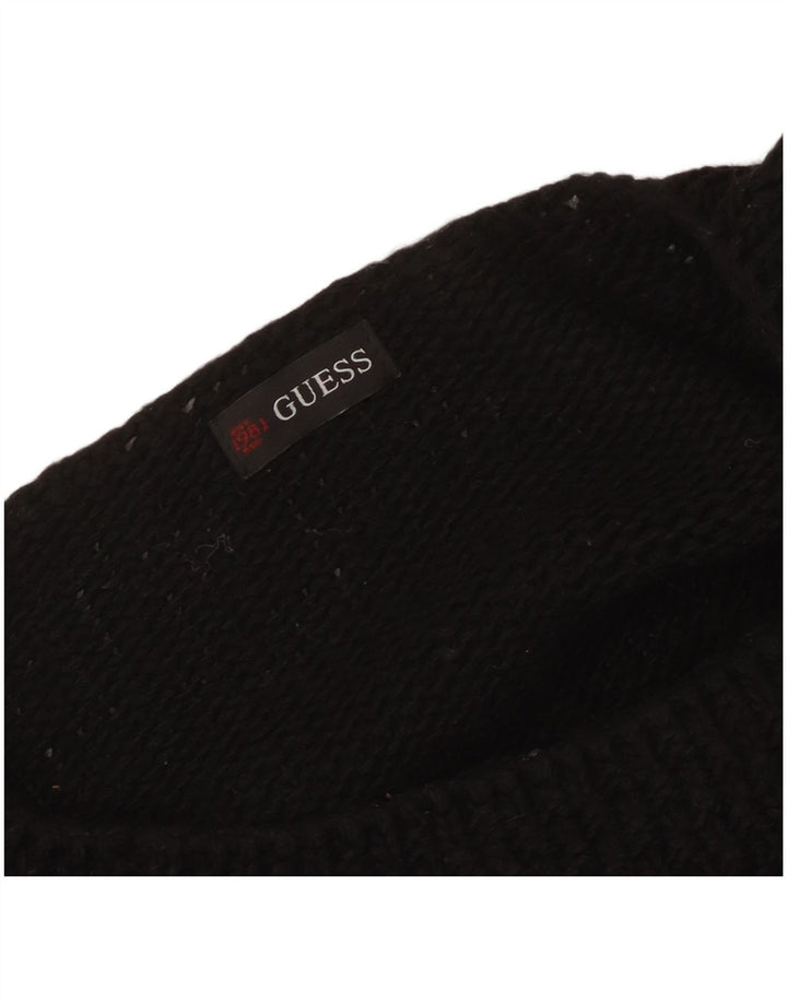 Suéter feminino Guess com gola canoa UK 12 médio preto