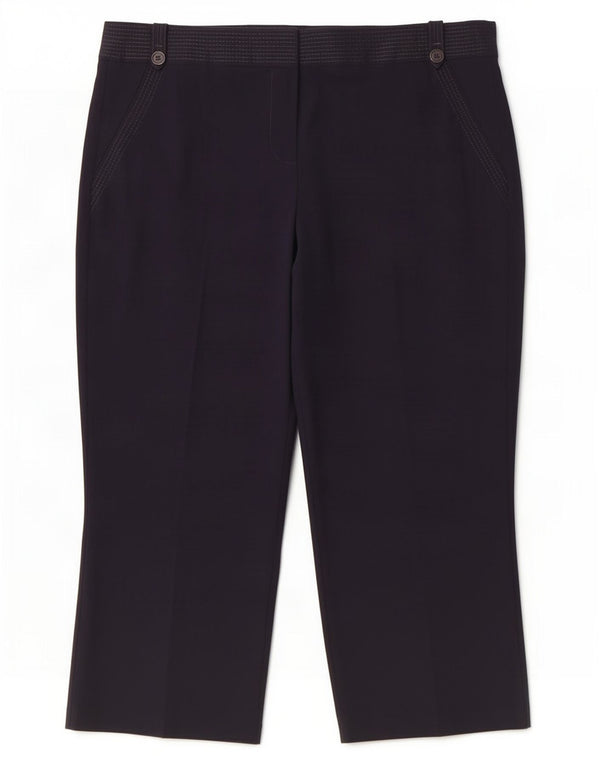Marks & Spencer Womens Cropped Trousers UK 16 Large W34 L25 Navy Blue