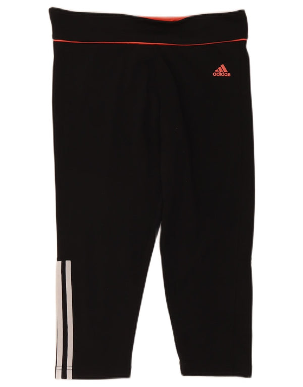 Adidas Womens Climalite Capri Leggings UK 12/14 Médio Preto Poliéster