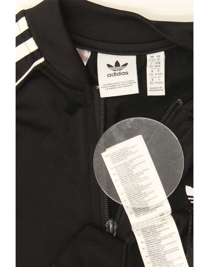 Casaco de treino Adidas Boys 11-12 anos preto poliéster