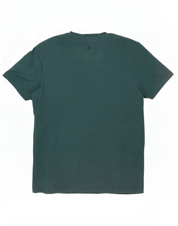 Camiseta gráfica masculina Fat Face Top grande de algodão verde
