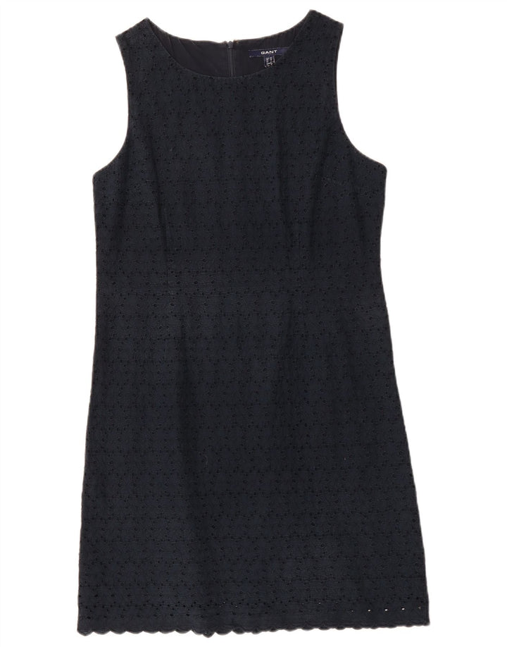 Vestido feminino GANT sem mangas, Reino Unido 14, médio, azul marinho, algodão